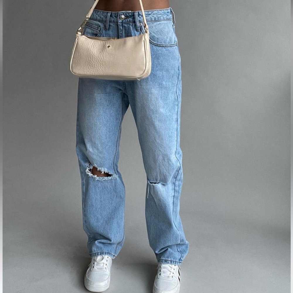 Princess Polly Denim FAIRMOUNT STRAIGHT LEG JEAN LIGHT WASH DENIM